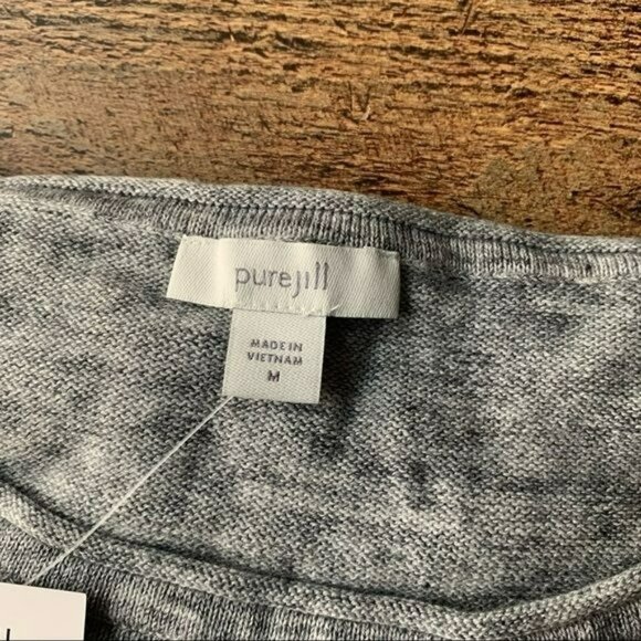 J. Jill women's size medium long sleeve crew neck gray marble knit sweater - Picture 3 of 6